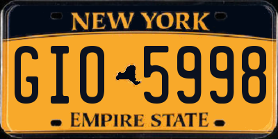NY license plate GIO5998