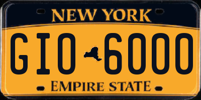 NY license plate GIO6000