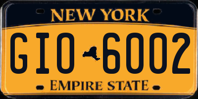 NY license plate GIO6002