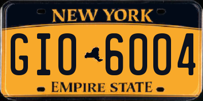 NY license plate GIO6004