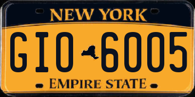 NY license plate GIO6005