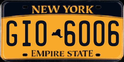 NY license plate GIO6006