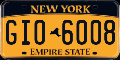 NY license plate GIO6008