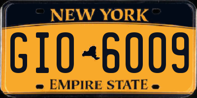 NY license plate GIO6009