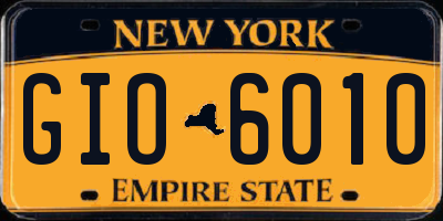 NY license plate GIO6010