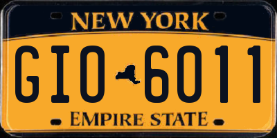 NY license plate GIO6011