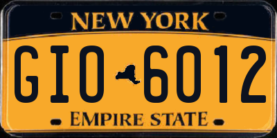 NY license plate GIO6012