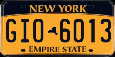 NY license plate GIO6013