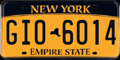 NY license plate GIO6014