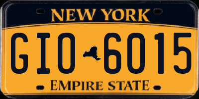 NY license plate GIO6015