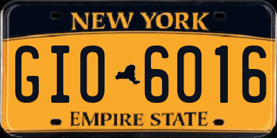 NY license plate GIO6016