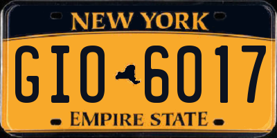 NY license plate GIO6017