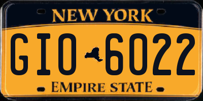 NY license plate GIO6022