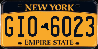 NY license plate GIO6023