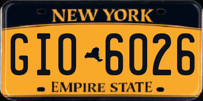 NY license plate GIO6026