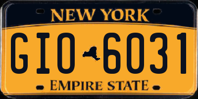 NY license plate GIO6031