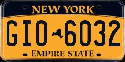 NY license plate GIO6032