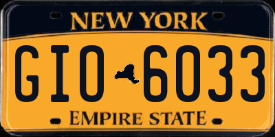 NY license plate GIO6033