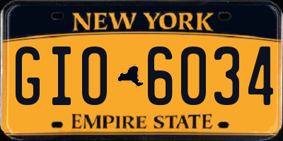 NY license plate GIO6034