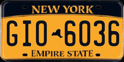 NY license plate GIO6036
