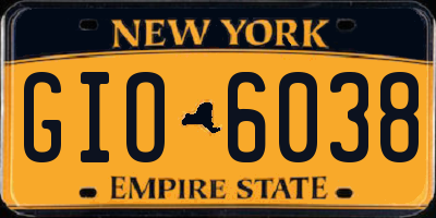 NY license plate GIO6038