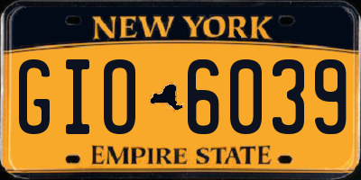 NY license plate GIO6039