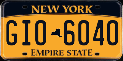 NY license plate GIO6040
