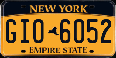 NY license plate GIO6052