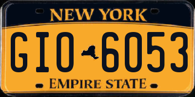 NY license plate GIO6053