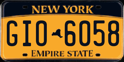 NY license plate GIO6058