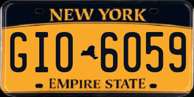NY license plate GIO6059