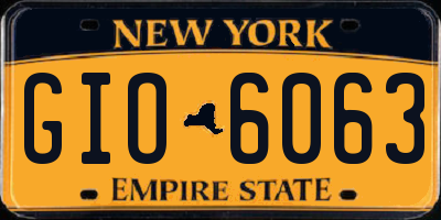 NY license plate GIO6063