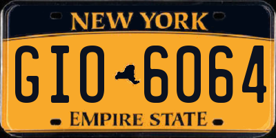 NY license plate GIO6064