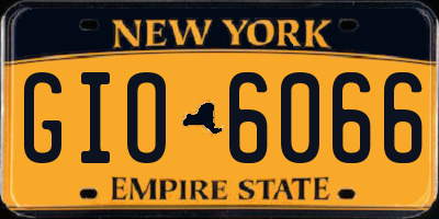 NY license plate GIO6066