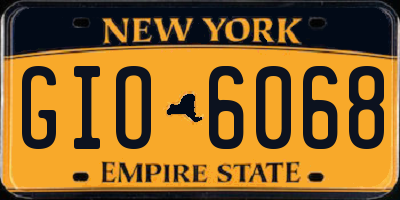 NY license plate GIO6068