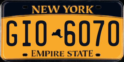 NY license plate GIO6070