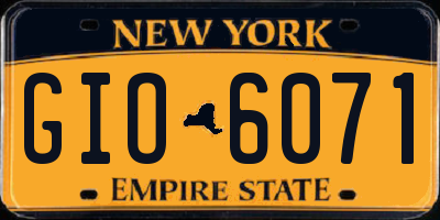 NY license plate GIO6071