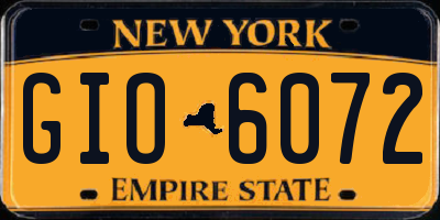 NY license plate GIO6072