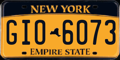 NY license plate GIO6073