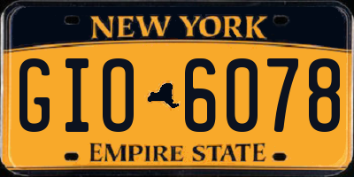 NY license plate GIO6078
