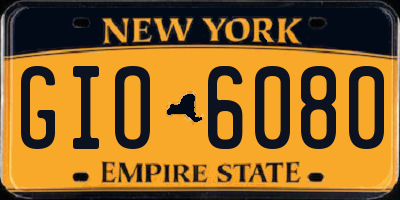 NY license plate GIO6080