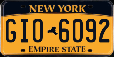 NY license plate GIO6092