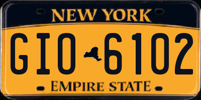NY license plate GIO6102