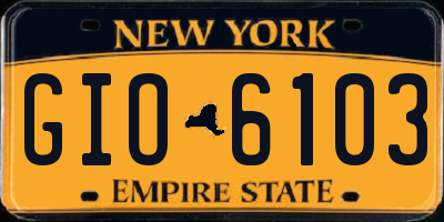 NY license plate GIO6103