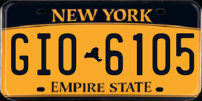 NY license plate GIO6105