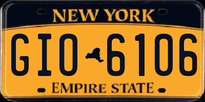 NY license plate GIO6106