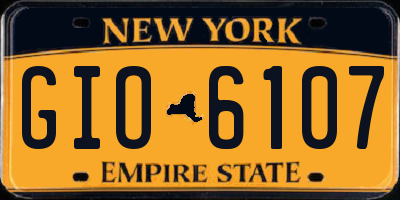 NY license plate GIO6107