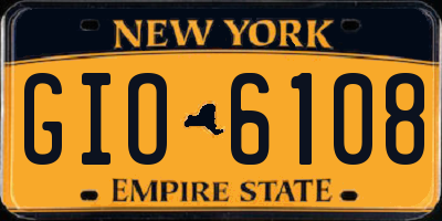 NY license plate GIO6108