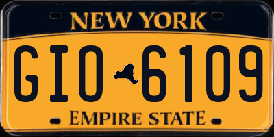 NY license plate GIO6109