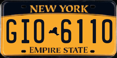 NY license plate GIO6110